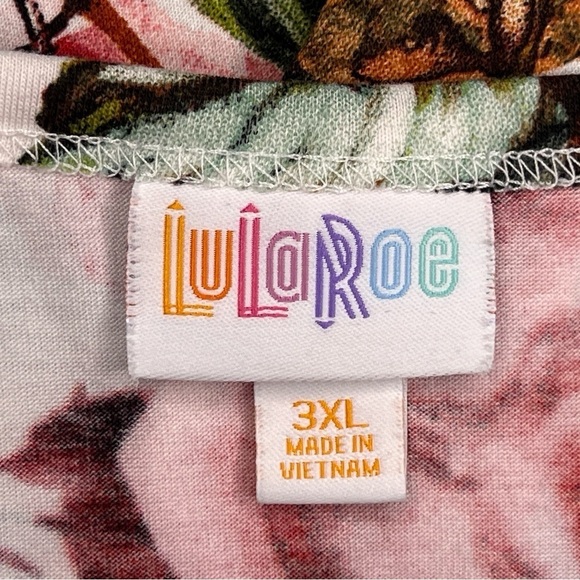 3XL LULAROE WHITE PINK FLORAL DRESS SHIFT STYLE SHORT SLEEVE STRETCH - Picture 13 of 13